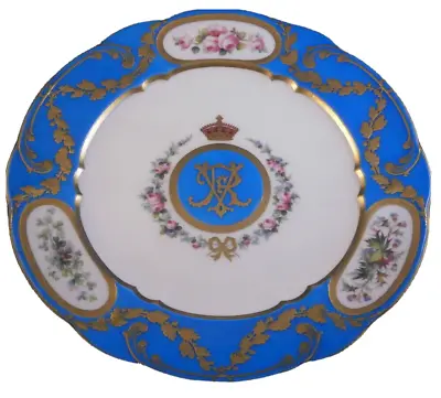 Buy Antique 19tC Minton Porcelain Queen Victoria Plate Mintons Royalty Royal Service • 3,578.05£