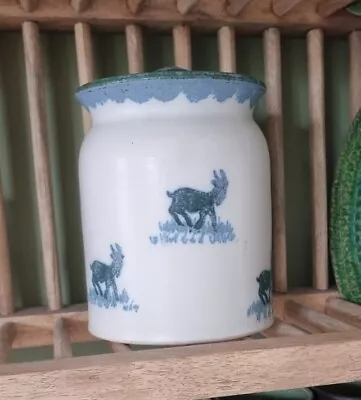 Buy Fab South Lissens Scotland Pottery Hand Painted Goat Design Storage Jar & Lid  • 35£