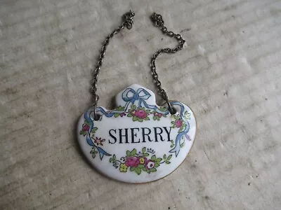 Buy Vintage, 'crown' Staffordshire Pottery Decanter Label, 'sherry.' • 4.99£