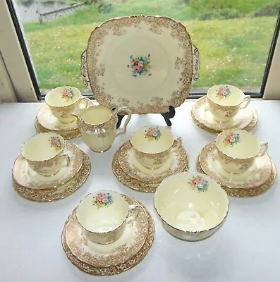 Buy Crown Staffordshire Chintz  21 PC  Coloured Floral Sprays Cups Saucers Plates • 48£