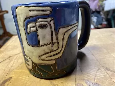 Buy VTG Design By MARA Mexico Eagle Mountains Blue Coffee Mug Pottery 4.5” Stoneware • 23.65£