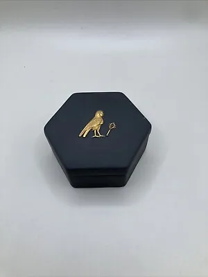 Buy Wedgwood Jasperware Black Basalt Egyptian Bird Of Souls Gold Gilded Trinket Box • 74.92£