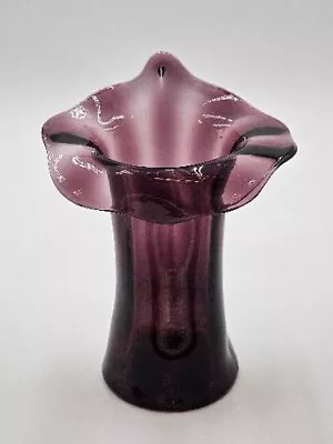 Buy Vintage Amethyst Purple Hand Blown Glass Jack In The Pulpit Vase, 7.5  No Chips  • 26.85£