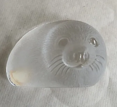 Buy Mats Jonasson Maleras Baby Seal Lead Crystal Paperweight Sculpture Labelled • 12£