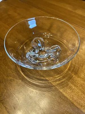 Buy STEUBEN CRYSTAL GLASS Footed Bowl -Signed - 7 7/8” Wide EX Condition In All Ways • 213.46£