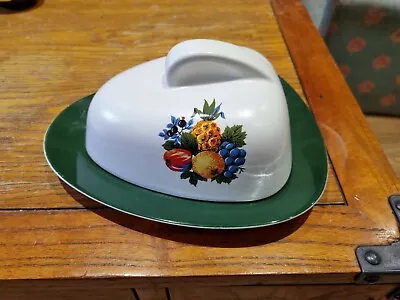 Buy Vintage Carlton Ware Tropical Fruit Pattern Butter Dish With Green Base • 11.99£