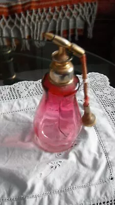 Buy Vintage Cranberry Glass Perfume Bottle 16cms • 20£