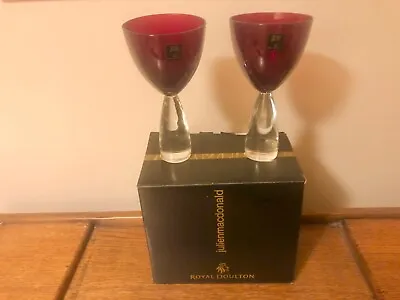 Buy Box Of Two Brand New Royal Doulton  Julien Macdonald Ignite Wine Goblets • 35£