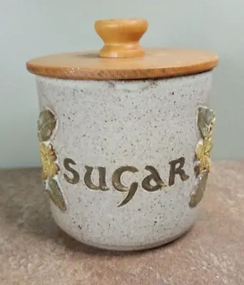 Buy Vintage, Tregaron Pottery Wales, Stoneware Sugar Caddy Or Jar With Wooden Lid • 5.95£