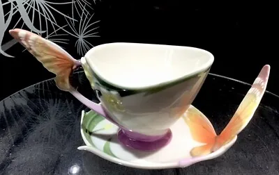 Buy Franz Butterfly Collection “PAPILLON” Cup And Saucer - (XP1693) - By JEN WOO. • 140£