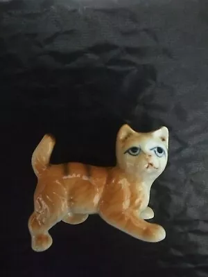 Buy Bone China Vintage Cat Ornaments Tabby Orange Stripped Japan • 2.99£