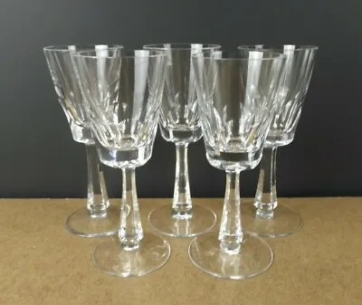Buy 5 Galway Crystal Connemara 6 7/8  Wine Glasses Signed Cut Panels  (c@b7) • 81.89£