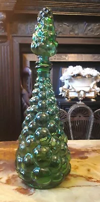 Buy Mid CENTURY MODERN ITALIAN EMPOLI GREEN BUBBLE GLASS GENIE BOTTLE DECANTER 16  • 39.90£
