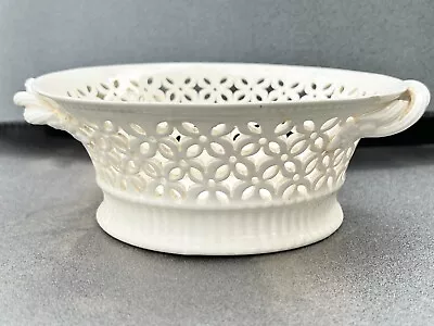 Buy Antique Early  Classical Creamware Ribbon Bowl Pierced Sides • 19.99£