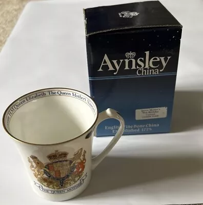 Buy Aynsley Bone China Queen Elizabeth The Queen Mother 90th Birthday Mug 1990 Royal • 5.99£