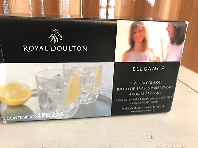 Buy ROYAL DOULTON ELEGANCE - Set Of 4 Whisky Double Old Fashioned Glasses NEW IN BOX • 28.81£