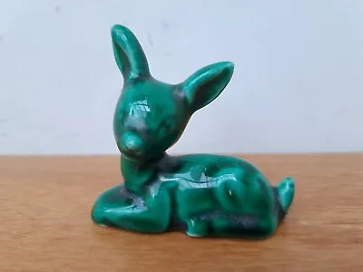 Buy Vintage Vallauris French Ceramic Pottery Green Majolica Deer Fawn 7cm  • 8£