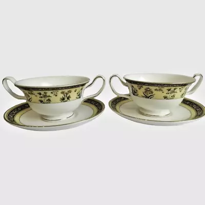 Buy Wedgewood Soup Cup & Saucer Set Of 2 India Double Handle Bone China Tableware • 150.33£