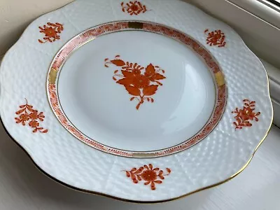 Buy Herend Hungary Hand Painted Chinese Bouquet Gold/Rust/Orange Plate • 60£