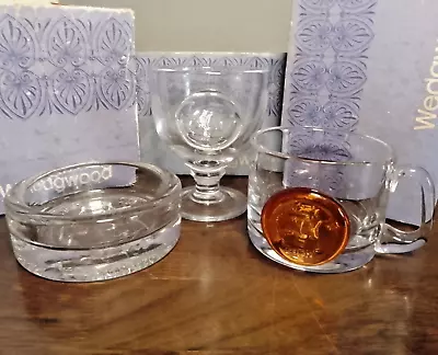 Buy 3x Wedgwood Glass Mayflower Commemorative Pieces Boxed - Goblet, Tankard, Dish • 10£