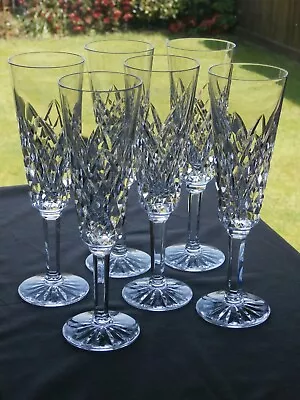 Buy 6 X  Tyrone Crystal  SPERRINS  Champagne Flutes - Stamped - Ex Cond • 119.99£