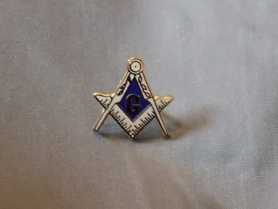Buy Master Mason Lapel Tac Pin Cut Out Square Compass White Blue Fraternity  NEW! • 7.54£