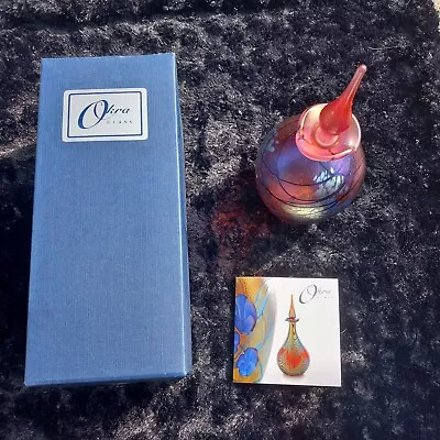 Buy Vintage Okra Glass Perfume Bottle. With Box Hand Signed • 49.99£