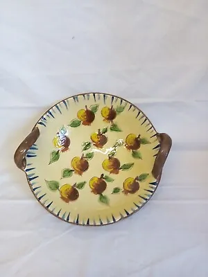 Buy Vintage Salt Glaze Hand Made Painted Fruit Bowl 25cm Possibly Puigdemont? • 9.99£
