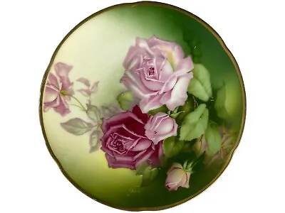 Buy Thomas Sevres Bavaria Antique Plate Pink Roses Gold Trim Hand Painted • 65.28£