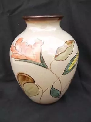Buy Beautiful Vintage English Denby Stoneware Vase With Hand Painted Flowers . M2550 • 22.99£