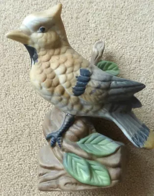 Buy Waxwing Bird Ornament In Unglazed Pottery With A Foreign Label On The Base. • 5.99£