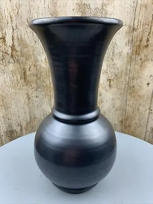 Buy Vintage Large Prinknash Pottery Vase Pewter Gun Metal Dark Grey 24cm Tall • 28£