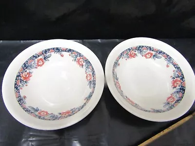 Buy 2x Staffordshire Tableware England Cereal Bowls - Floral Pattern (G) • 9.99£