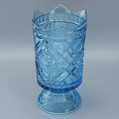 Buy Richards & Hartley EAPG Mikado Blue Daisy & Button W Crossbars Glass Celery Vase • 47.29£