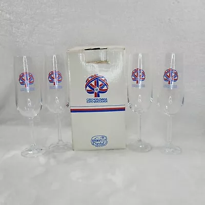Buy Czechoslovakia Crystal Glass Flutes Vancouver Expo 1986 Glasses Belfor Co Canada • 19.18£