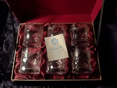 Buy 6 X Vintage Tudor Crystal Cut Whiskey Glasses,  Tumbler Brand New In Case • 49.99£