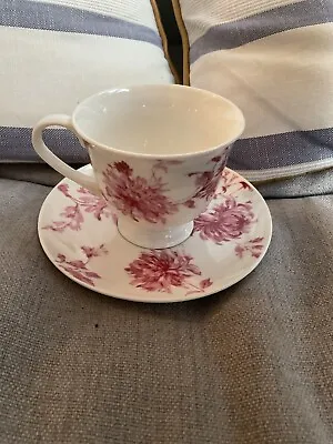 Buy Laura Ashley China Cup And Saucer Floral Pink And White • 5£