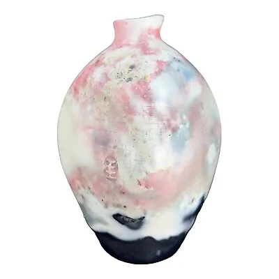 Buy Pit Fired Ceramic Vase Hand Made Abstract Vase Had Made Multicolor Marked 8”T 5” • 33.90£
