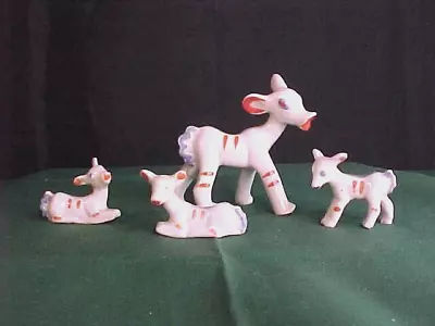 Buy Vintage Art Deco Porcelain Deer Family Figurines Germany • 56.90£