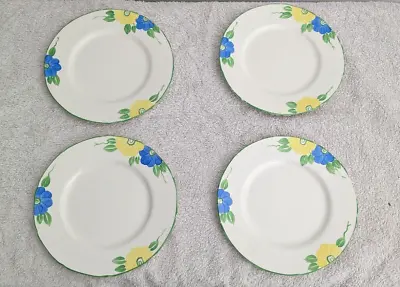 Buy Vintage Grindley Medium Dinner Plates X 4. Cream Green/yellow/blue Flower Design • 16£