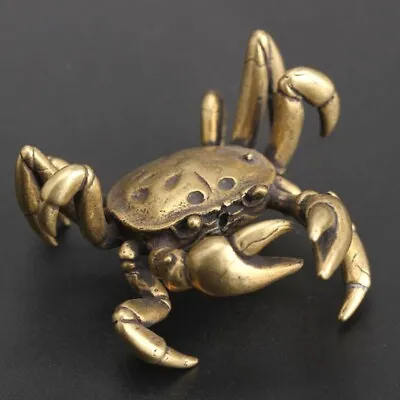 Buy Brass Animal Crab Ornament Miniature Craft Copper Statue Home Display Figurine • 6.44£