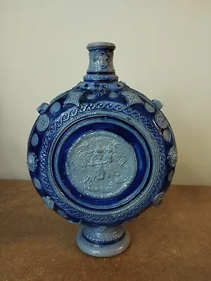 Buy Antique C.1900, Westerwald, German Stoneware Vase Or Decorative Bottle 21cm Tall • 14.95£