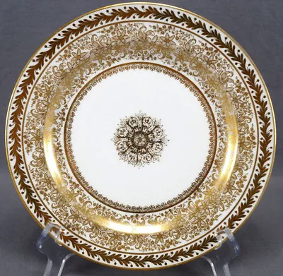 Buy Jean Pouyat Limoges Elaborate Gold Floral Scrollwork Medallion 8 5/8 Inch Plate • 95.90£
