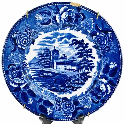 Buy Antique Wedgwood Flow Blue Landscape Pattern Plate 19th Century England 7”W • 15.48£