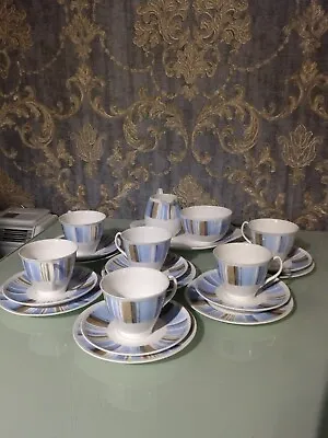 Buy Shelley Aegean Pattern Tea Set Bone China Teaware 21 Item In Total 6 X Trios Etc • 75£