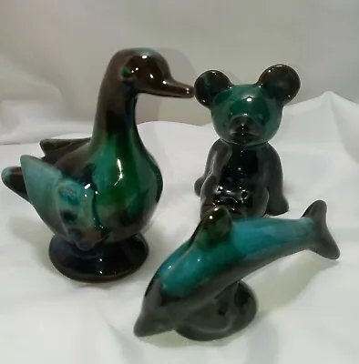 Buy 3 Vintage Canadian Mountain Pottery Figurines A Goose A Bear And A Dolphin • 28.45£