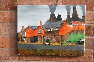 Buy ORIGINAL SIGNED PAINTING ON CANVAS - 1940s POTTERY STREET • 35£