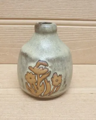 Buy Tremar Studio Pottery Vintage , Embossed Flower - Bud Vase - Stoneware  • 6£