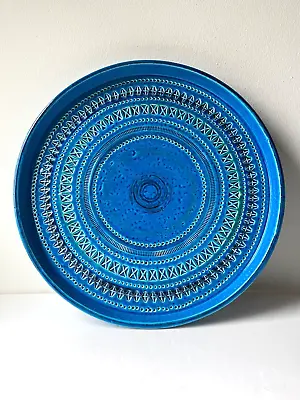 Buy £191 Bitossi 37cm Rimini Blue Aldo Londi Ceramic Pottery Plate Bowl Tray Vintage • 110£