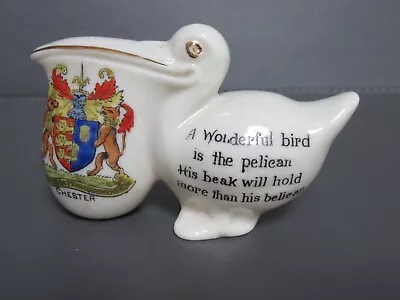 Buy Arcadian Crested China Pelican With Short Rhyme - Chester Crest - Vgc • 20£